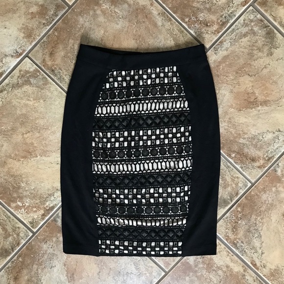 Yoana Baraschi Dresses & Skirts - Yoana Baraschi Black Crochet Pencil Skirt